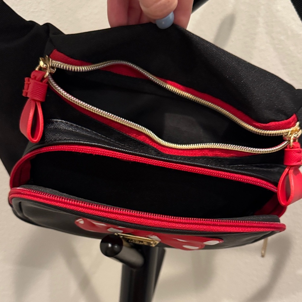 Disney Black Fanny Pack with Red Polka Dot Bow - Picture 4 of 5